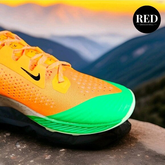 Nike Air Zoom Terra Kiger 6 Orange Black Green Trail Run CJ0219-800 - Men's 8.5 - Picture 12 of 14